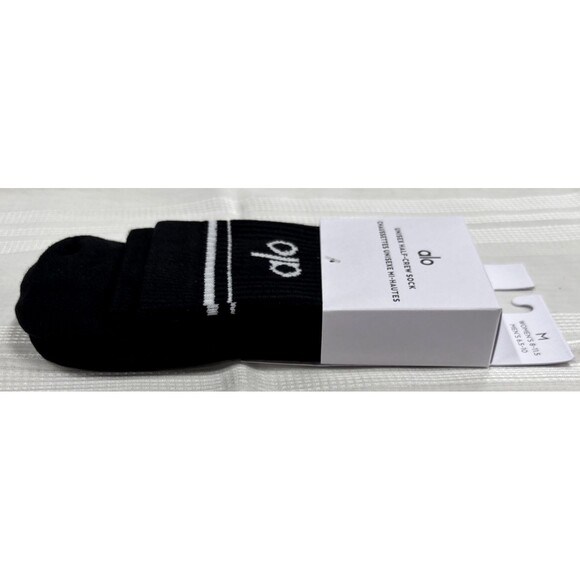 3 Pair ALO Yoga Unisex Half-Crew Socks Black Size Medium NWT FREE SHIPPING - Picture 6 of 7